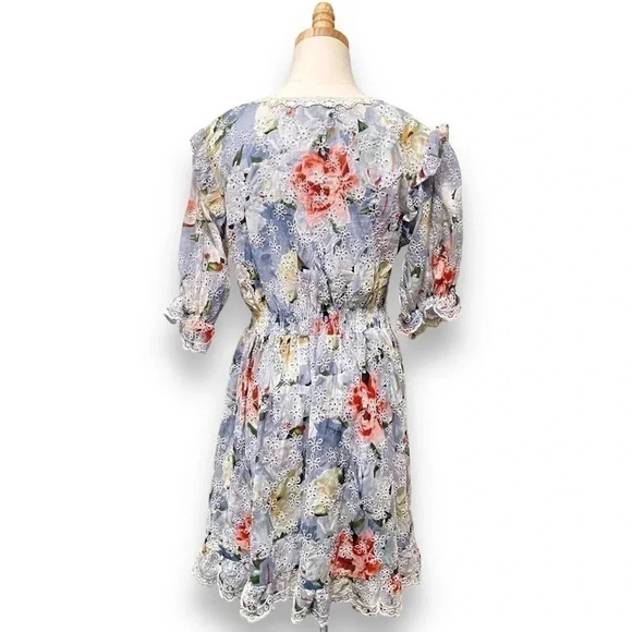 NWT Gipsy Queen NJ Couture Paris Anthropologie Embroidered Eyelet Mini Dress S - Picture 3 of 11
